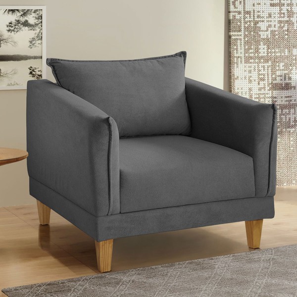 Poltrona Melina Veludo/Cinza - Cellflex