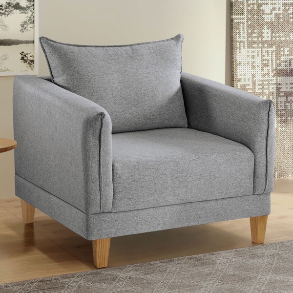 Poltrona Melina Linho/Cinza - Cellflex