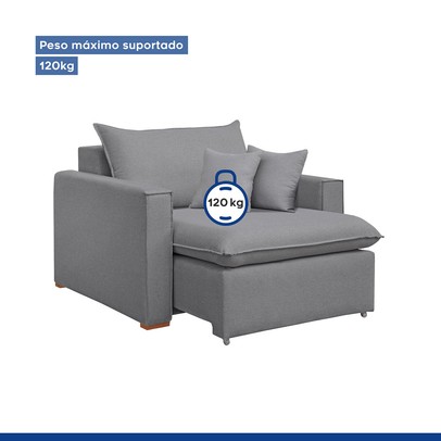 Poltrona Barcelona Retrátil Linho/Cinza - Celflex