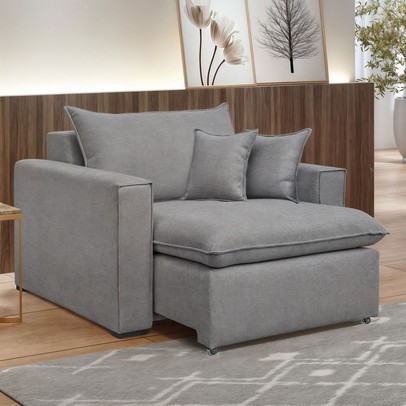 Poltrona Barcelona Retrátil Linho/Cinza - Celflex