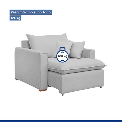 Poltrona Barcelona Retrátil Linho/Gelo - Celflex