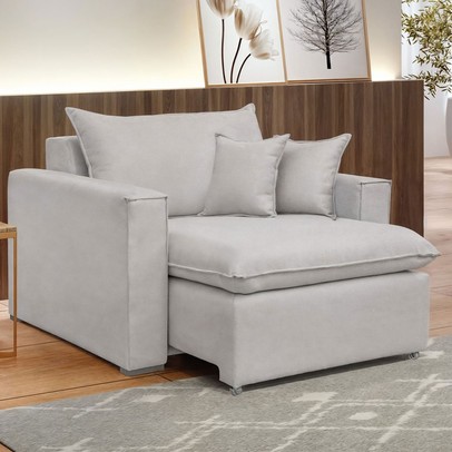 Poltrona Barcelona Retrátil Linho/Gelo - Celflex