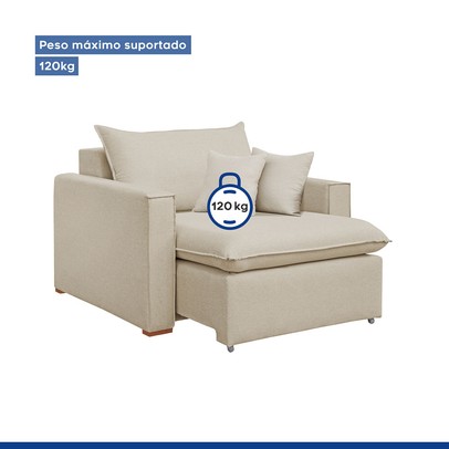 Poltrona Barcelona Retrátil Linho/Cru - Celflex