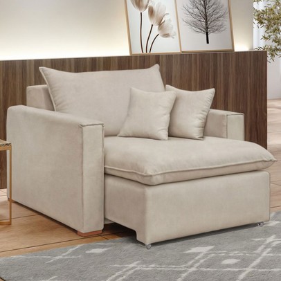 Poltrona Barcelona Retrátil Linho/Cru - Celflex