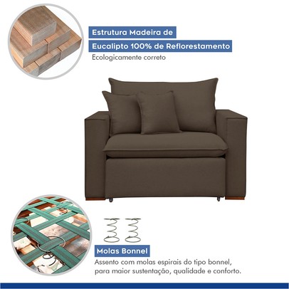 Poltrona Barcelona Retrátil Veludo/Marrom - Celflex