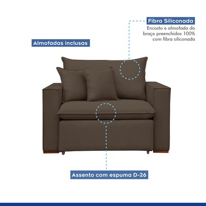 Poltrona Barcelona Retrátil Veludo/Marrom - Celflex