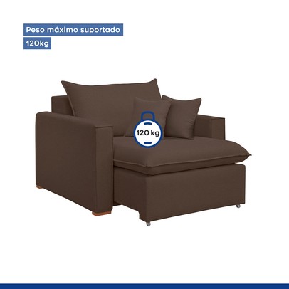 Poltrona Barcelona Retrátil Veludo/Marrom - Celflex