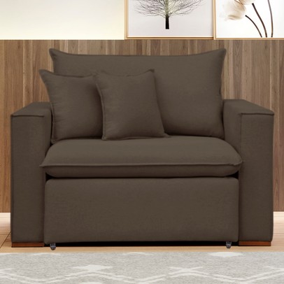 Poltrona Barcelona Retrátil Veludo/Marrom - Celflex