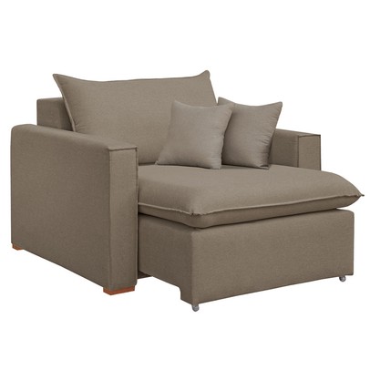 Poltrona Barcelona Retrátil Veludo/Bege Escuro - Celflex