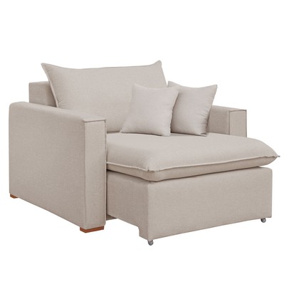 Poltrona Barcelona Retrátil Veludo/Bege Claro - Celflex