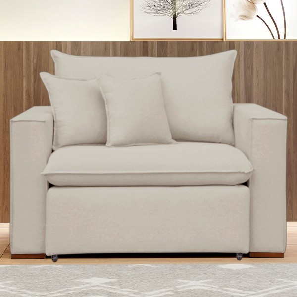 Poltrona Barcelona Retrátil Veludo/Bege Claro - Celflex