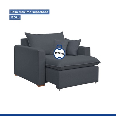 Poltrona Barcelona Retrátil Veludo/Cinza - Celflex