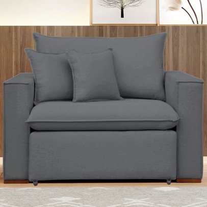 Poltrona Barcelona Retrátil Veludo/Cinza - Celflex