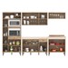 Armário de Cozinha Carmem com Balcão para Pia e Cooktop 13 Portas 2 Gavetas Carvalho Oak/Cristalo - Pnr Móveis