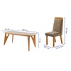 Mesa de Jantar 6 Lugares Florida com Vidro Castanho Cinamomo/Capuccino - Lj Móveis