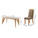 Mesa de Jantar 6 Lugares Florida com Vidro Castanho Cinamomo/Capuccino - Lj Móveis