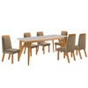 Mesa de Jantar 6 Lugares Florida com Vidro Castanho Cinamomo/Capuccino - Lj Móveis