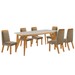 Mesa de Jantar 6 Lugares Florida com Vidro Castanho Cinamomo/Capuccino - Lj Móveis