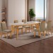 Mesa de Jantar 6 Lugares Florida com Vidro Castanho Cinamomo/Capuccino - Lj Móveis