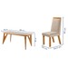 Mesa de Jantar 6 Lugares Florida com Vidro Castanho Cinamomo/Creme - Lj Móveis