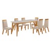 Mesa de Jantar 6 Lugares Florida com Vidro Castanho Cinamomo/Creme - Lj Móveis