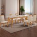Mesa de Jantar 6 Lugares Florida com Vidro Castanho Cinamomo/Creme - Lj Móveis