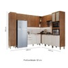 Armário de Cozinha com Balcão para Pia e Cooktop Heloisa 16 Portas 3 Gavetas Wengue/Cristalo - Pnr Móveis