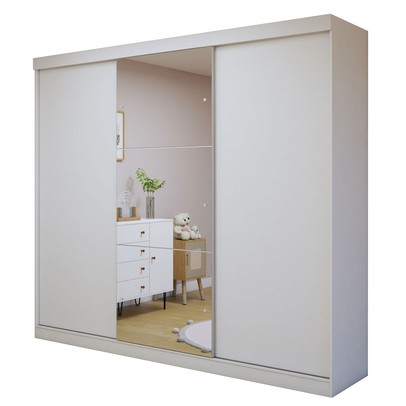 Guarda-Roupa Infantil Elô 3 Portas 4 Gavetas com Espelho Branco - Minastex