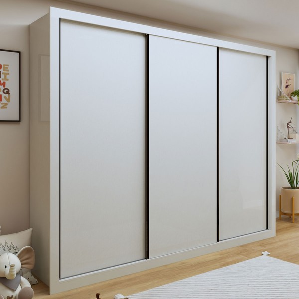 Guarda-Roupa Infantil Lili 3 Portas 6 Gavetas Branco - Minastex