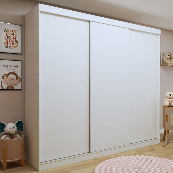 Guarda-Roupa Infantil Thalia 3 Portas 4 Gavetas Branco - Minastex