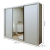 Guarda-Roupa Infantil Marcella 3 Portas 6 Gavetas com Espelho Branco - Minastex