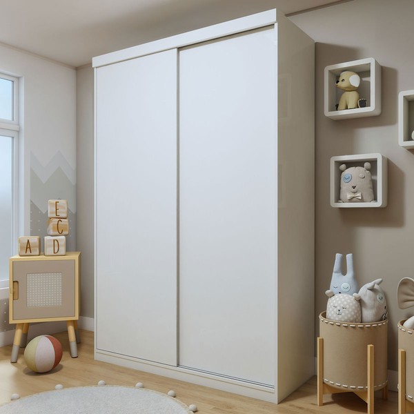 Guarda-Roupa Infantil Elara 2 Portas 2 Gavetas Branco - Minastex