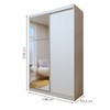 Guarda-Roupa Infantil Arabella 2 Portas 2 Gavetas com Espelho Branco - Minastex