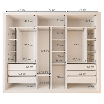 Closet Infantil Amara 6 Gavetas 11 Prateleiras Branco - Minastex