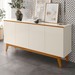 Balcão Buffet Adelaide 4 Portas 2 Prateleiras Off White - Pnr Móveis