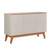 Balcão Buffet Adelaide 3 Portas 2 Prateleiras Off White - Pnr Móveis