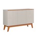 Balcão Buffet Adelaide 3 Portas 2 Prateleiras Off White - Pnr Móveis