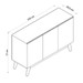 Balcão Buffet Adelaide 3 Portas 2 Prateleiras Off White - Pnr Móveis