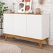 Balcão Buffet Adelaide 3 Portas 2 Prateleiras Branco - Pnr Móveis