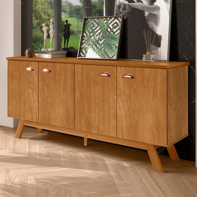 Balcão Buffet Luisiana 4 Portas Nature - Pnr Móveis