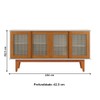 Balcão Buffet Tasmânia 4 Portas 4 Prateleiras Off White/Nature - Pnr Móveis