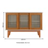 Balcão Buffet Tasmânia 3 Portas 3 Prateleiras Off White/Nature - Pnr Móveis
