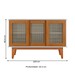 Balcão Buffet Tasmânia 3 Portas 3 Prateleiras Off White/Nature - Pnr Móveis