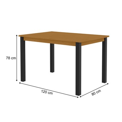 Mesa de Madeira 4 Lugares Monaco Preto/Nature - Art Panta