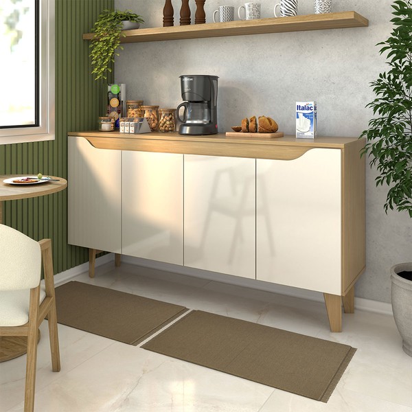 Cantinho do Café Royal 4 Portas Nature/Off White - Panorama Móveis