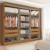 Guarda-Roupa Casal Palm 6 Portas 4 Gavetas com Espelho Flex Nature - Panorama Móveis