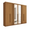 Guarda-Roupa Casal Palm 6 Portas 4 Gavetas com Espelho Flex Nature - Panorama Móveis