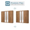 Guarda-Roupa Casal Palm 6 Portas 4 Gavetas com Espelho Flex Nature - Panorama Móveis