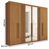 Guarda-Roupa Casal Palm 6 Portas 4 Gavetas com Espelho Flex Nature - Panorama Móveis