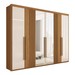 Guarda-Roupa Casal Palm 6 Portas 4 Gavetas com Espelho Flex Nature/Off White - Panorama Móveis